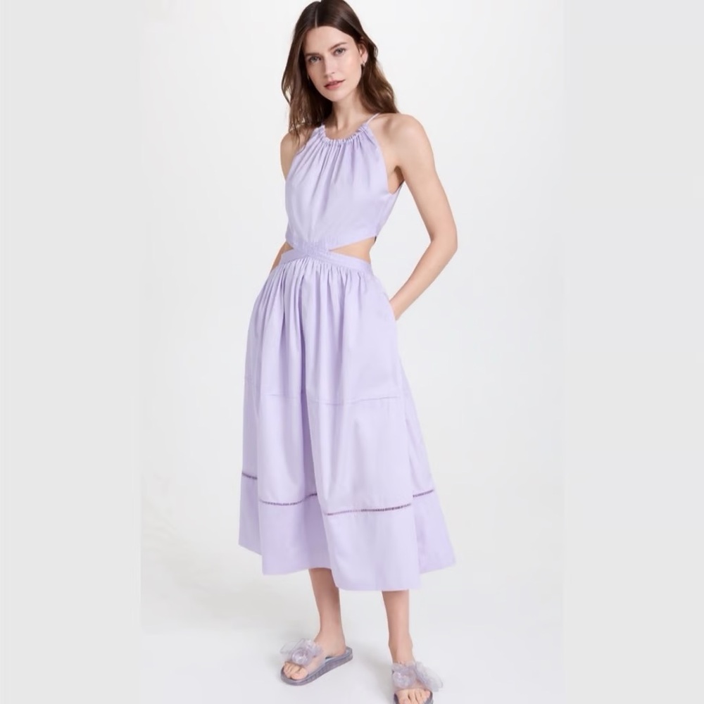 Something Navy Lavender Gathered Dress